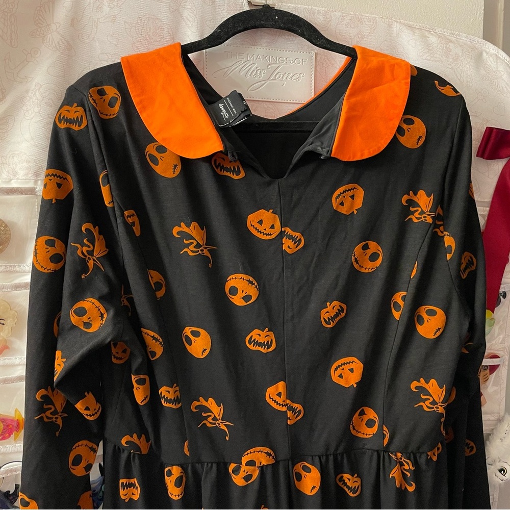 Her Universe The Nightmare Before Christmas Flocked Icons Long-Sleeve Dress - Picture 7 of 12